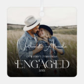 Betrokken koppel Moderne foto Metalen Ornament (Voorkant)