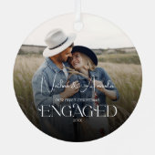 Betrokken koppel Moderne foto Metalen Ornament (Achterkant)