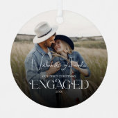 Betrokken koppel Moderne foto Metalen Ornament (Voorkant)