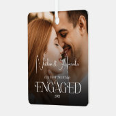 Betrokken koppel Moderne foto Metalen Ornament (Voorkant links)