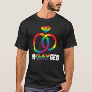 Betrokken LGBT Gay Lesbian Pride huwelijksaanzoek T-shirt