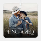 Betrokken Minimal & Modern Paar Foto Metalen Ornament (Voorkant)