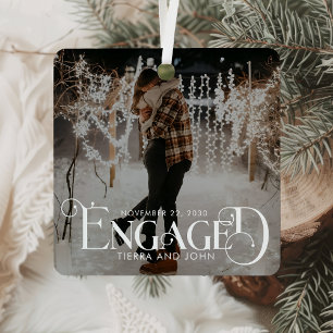 Betrokken minimalistische leuke typografie foto metalen ornament