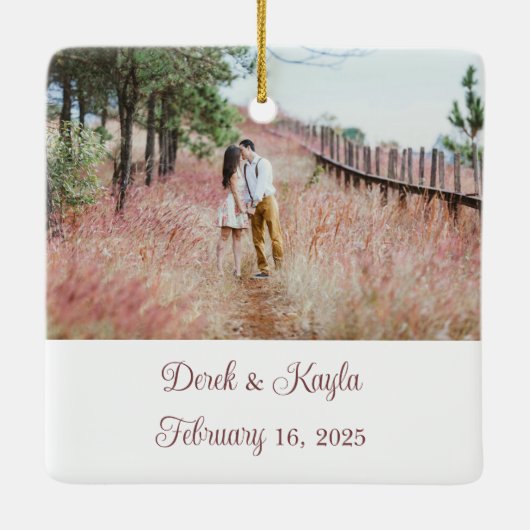 Betrokken ornament met gepersonaliseerde foto (Achterkant)