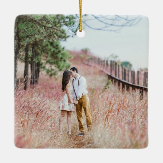 Betrokken ornament met gepersonaliseerde foto (Achterkant)