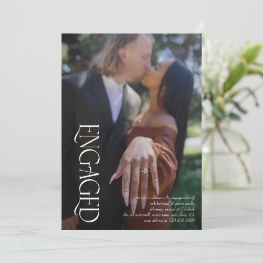 Betrokken Overlay Full Bleed Foto's Engagement Par Kaart (Staand voorkant)