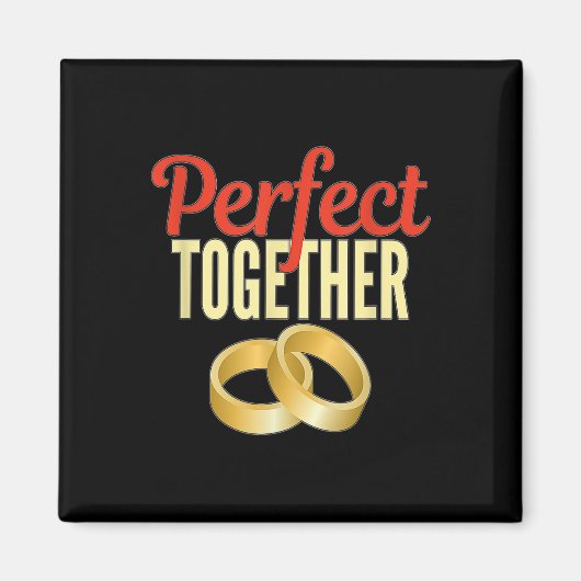 Betrokken Perfect Samen Gouden Trouwband Bruid Magneet (Voorkant)