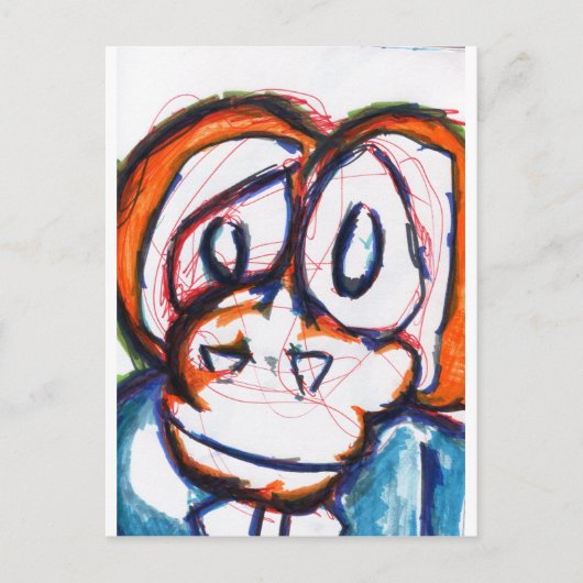 Betrokken Simian Briefkaart (Voorkant)
