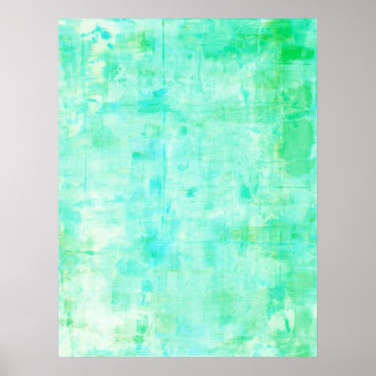 "Betrokken" Turquoise en groene Abstracte kunst Poster (Voorkant)