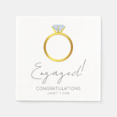 Betrokken Verloving Ring Party Servet (Voorkant)