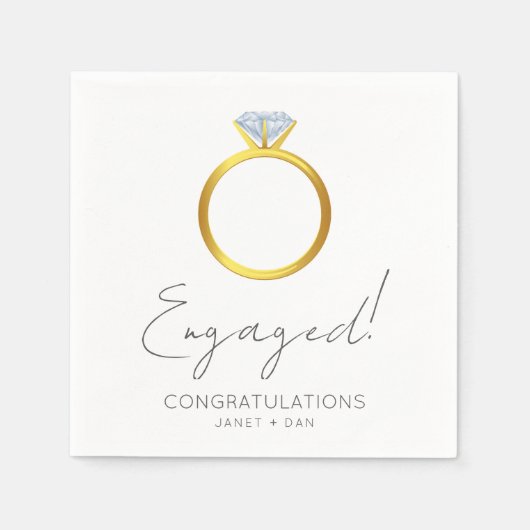 Betrokken Verloving Ring Party Servet (Voorkant)