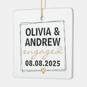 Betrokken zwart-gouden script Fotoherinnering Keramisch Ornament (Links)