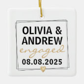 Betrokken zwart-gouden script Fotoherinnering Keramisch Ornament (Voorkant)