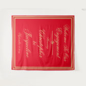 Betrokkenheid Party Chique PhotoBooth Rood Goud Ac Wandkleed (Voorkant (horizontaal))