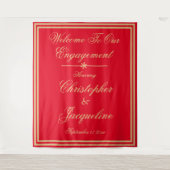 Betrokkenheid Party Chique PhotoBooth Rood Goud Ac Wandkleed (Voorkant)