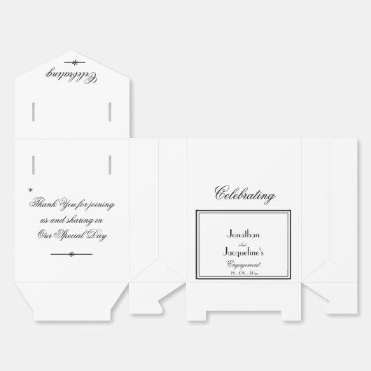 Betrokkenheid Party Chique Script Elegant Groot Wi Bedankdoosjes (Ongevouwen)