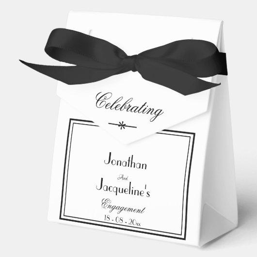 Betrokkenheid Party Chique Script Elegant Groot Wi Bedankdoosjes (Voorkant)