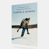 Betrokkenheid Party Custom Foto Modern Welkom Acryl Bord (Hoek)