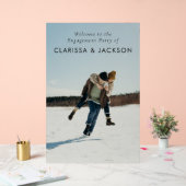 Betrokkenheid Party Custom Foto Modern Welkom Acryl Bord (Huwelijk)