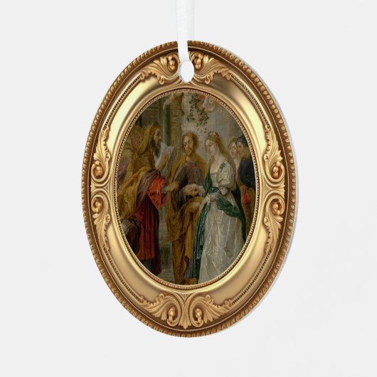 Betrothal of Mary and Joseph Advent Jesse Tree Metalen Ornament (Voorkant links)