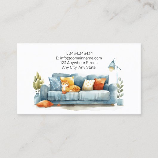 Betrouwbare CAT Sitter Care Schattige en Kawaii Visitekaartje (Achterkant)