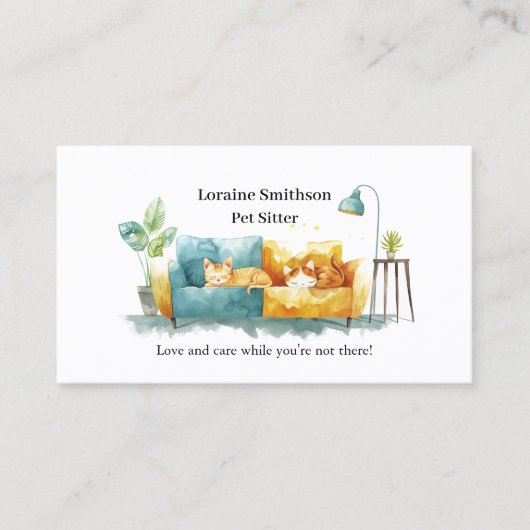 Betrouwbare CAT Sitter Care Schattige en Kawaii Visitekaartje (Voorkant)