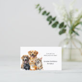 Betrouwbare huisdier sitter zorg visitekaartje (Staand voorkant)