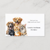 Betrouwbare huisdier sitter zorg visitekaartje (Voorkant)
