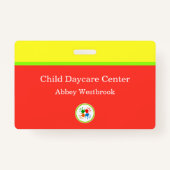 Betrouwbare Kinder Logo voor dagverzorging - Sjabl Badge (Voorkant)