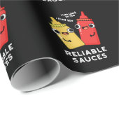 Betrouwbare Sauces Funny Food Pun Dark BG Cadeaupapier (Rol Hoek)