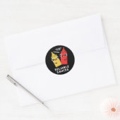 Betrouwbare Sauces Funny Food Pun Dark BG Ronde Sticker (Envelop)