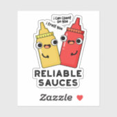 Betrouwbare Sauces Funny Food Pun Sticker (Vel)