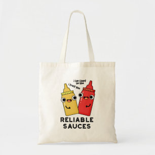 Betrouwbare Sauces Funny Food Pun Tote Bag