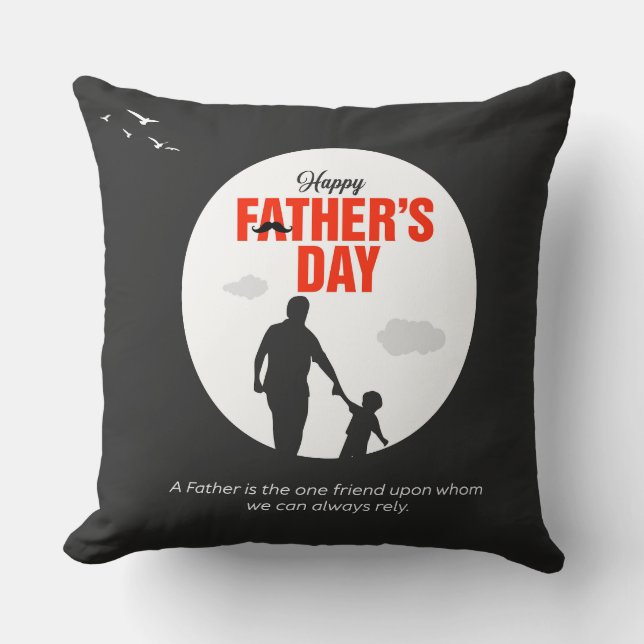 Betrouwbare vriend vader en zoon silhouet kussen (Voorkant)