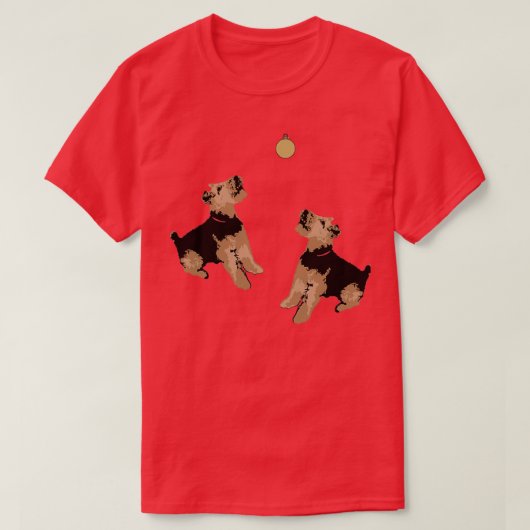 Betsi Welsh Terrier-kerstontwerp T-shirt (Design voorkant)
