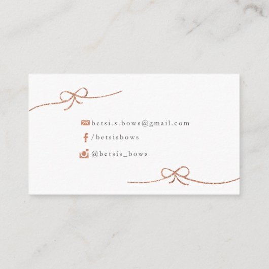 Betsi's Bows Visitekaartje (Achterkant)