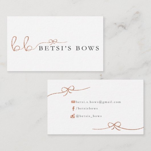 Betsi's Bows Visitekaartje (Voorkant / Achterkant)