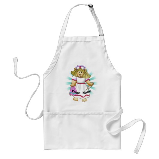 Betsy Bear Nurse custom name Apron Standaard Schort (Voorkant)