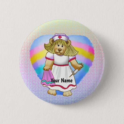 Betsy Bear Verpleegster  Ronde Button 5,7 Cm (Voorkant)