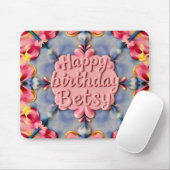 BETSY ~ Floral Birthday Greeting ~ Muismat (Met muis)