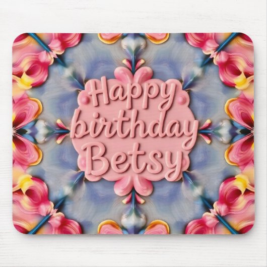 BETSY ~ Floral Birthday Greeting ~ Muismat (Voorkant)