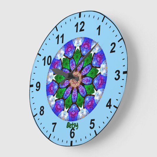 BETSY ~ Gedopte schelpen Fractal ~ Grote Klok (Hoek)