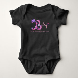 Betsy meisjes naam & betekenis B monogram baby rom Romper