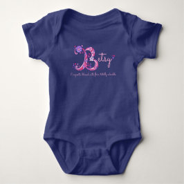 Betsy meisjes naam & betekenis B monogram baby rom Romper