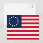 Betsy Ross 13 sterren Amerikaanse vlag Briefkaart (Voorkant / Achterkant)