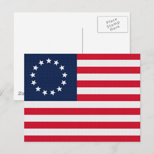 Betsy Ross 13 sterren Amerikaanse vlag Briefkaart (Voorkant / Achterkant)