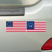 Betsy Ross 13 sterren Amerikaanse vlag Bumpersticker (Op auto)