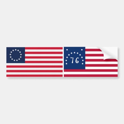 Betsy Ross 13 sterren Amerikaanse vlag Bumpersticker (Voorkant)
