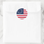 Betsy Ross 13 sterren Amerikaanse vlag Ronde Sticker (Tas)