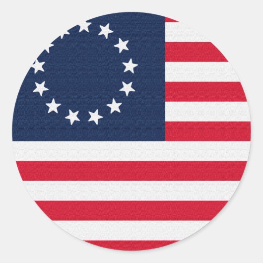 Betsy Ross 13 sterren Amerikaanse vlag Ronde Sticker (Voorkant)